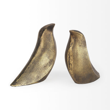Dover (Set of 2) Gold Aluminum Dove Bookends by Mercana at Eve Furniture
