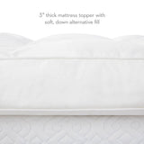 Down Alternative White Full 3" Mattress Topper by Malouf at Eve Furniture