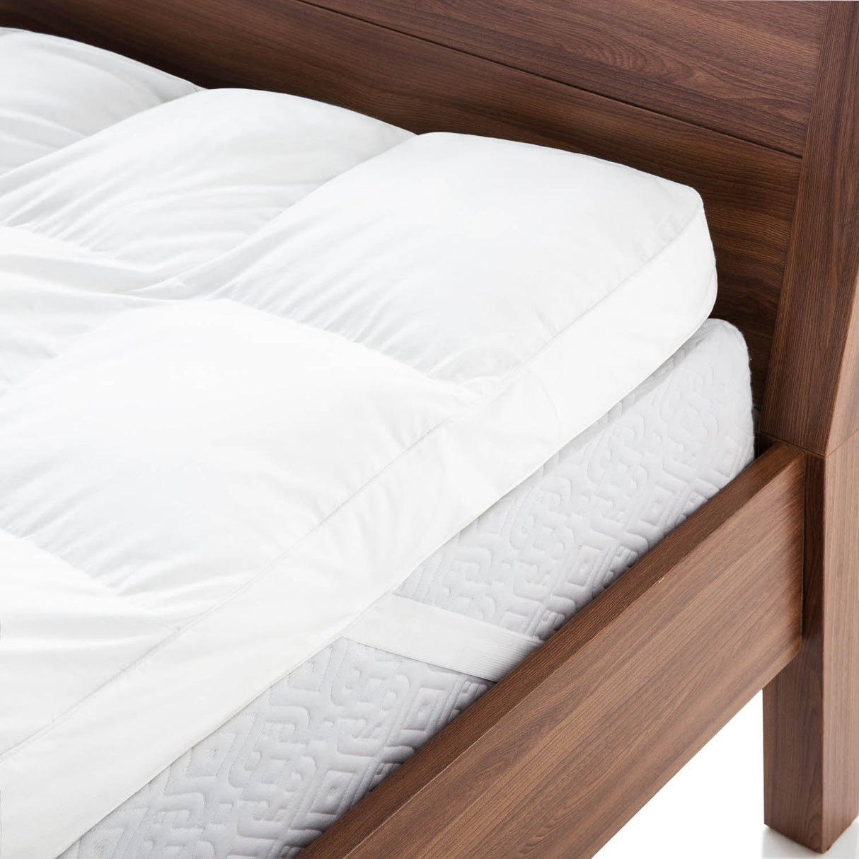 Down Alternative White Full 3" Mattress Topper by Malouf at Eve Furniture