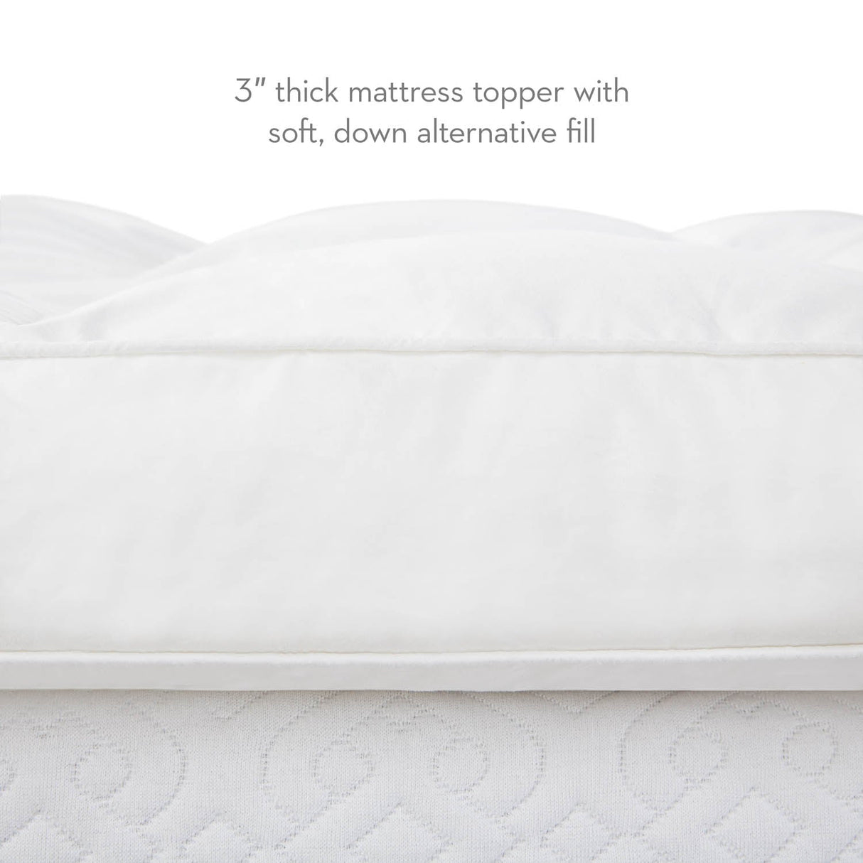 Down Alternative White Twin 3" Mattress Topper by Malouf at Eve Furniture
