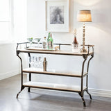 Downey 50" Console Table with White Marble and Black Metal Base by Home Trends & Design at Eve Furniture