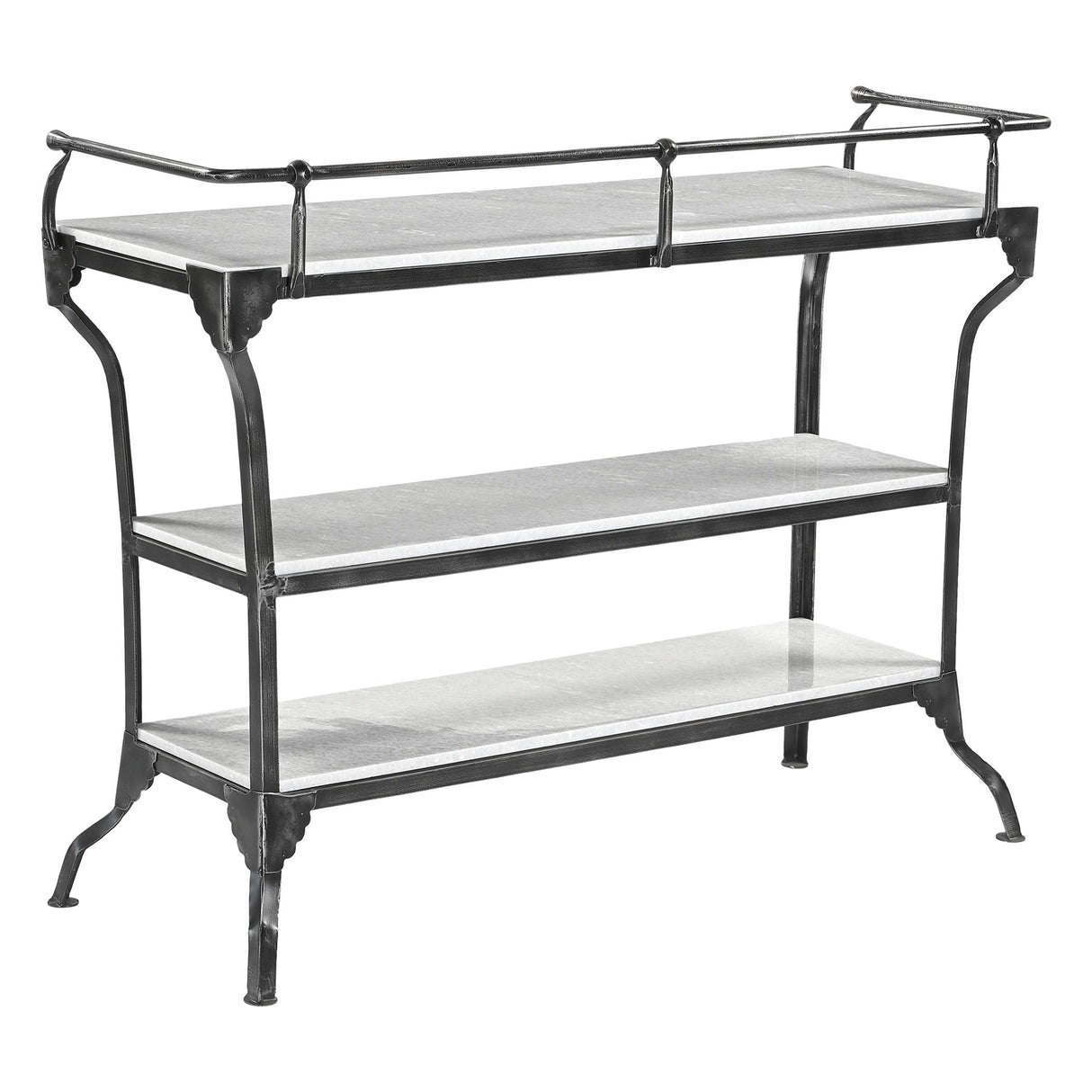 Downey 50" Console Table with White Marble and Black Metal Base by Home Trends & Design at Eve Furniture