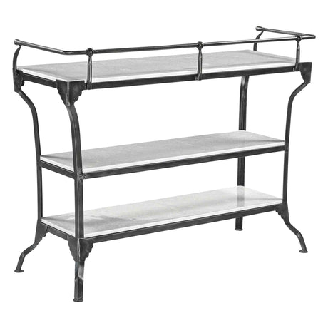 Downey 50" Console Table with White Marble and Black Metal Base by Home Trends & Design at Eve Furniture
