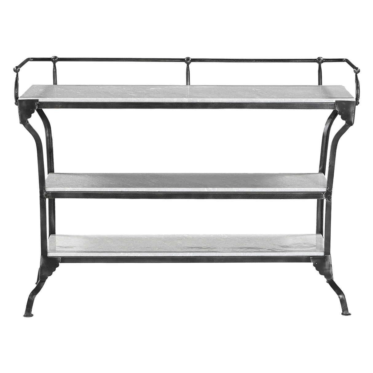 Downey 50" Console Table with White Marble and Black Metal Base by Home Trends & Design at Eve Furniture