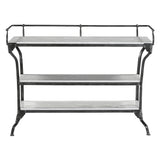 Downey 50" Console Table with White Marble and Black Metal Base by Home Trends & Design at Eve Furniture