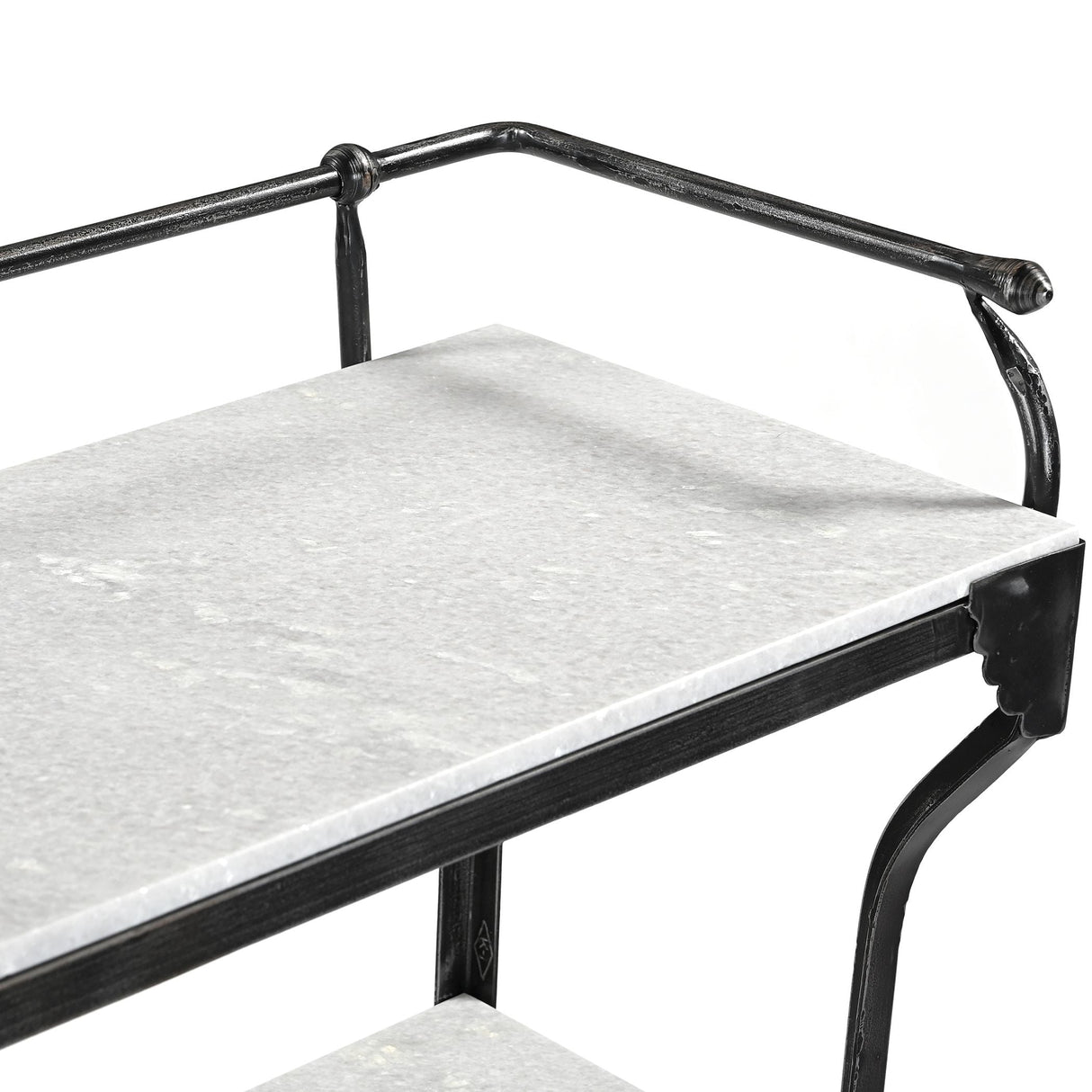 Downey 50" Console Table with White Marble and Black Metal Base by Home Trends & Design at Eve Furniture