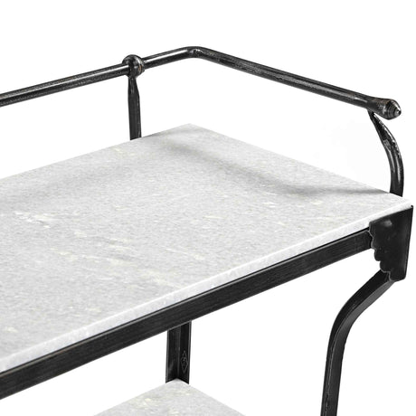 Downey 50" Console Table with White Marble and Black Metal Base by Home Trends & Design at Eve Furniture