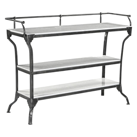 Downey 50" Console Table with White Marble and Black Metal Base by Home Trends & Design at Eve Furniture