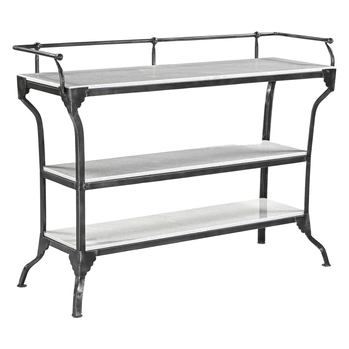 Downey 50" Console Table with White Marble and Black Metal Base by Home Trends & Design at Eve Furniture