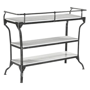 Downey 50" Console Table with White Marble and Black Metal Base by Home Trends & Design at Eve Furniture