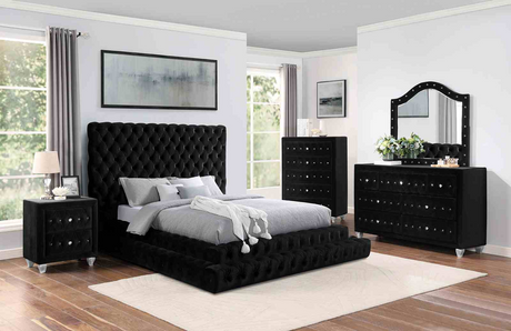 Stefania Black 4-Piece Queen Bedroom Set by Furniture of America at Eve Furniture