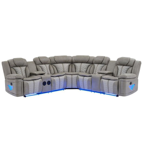 Innova Grey Reclining Sectional by New Era Innovations at Eve Furniture
