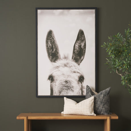 Downward Facing Donkey Sepia by Nathan Larson Textured Framed Canvas Photo Print by Mercana at Eve Furniture