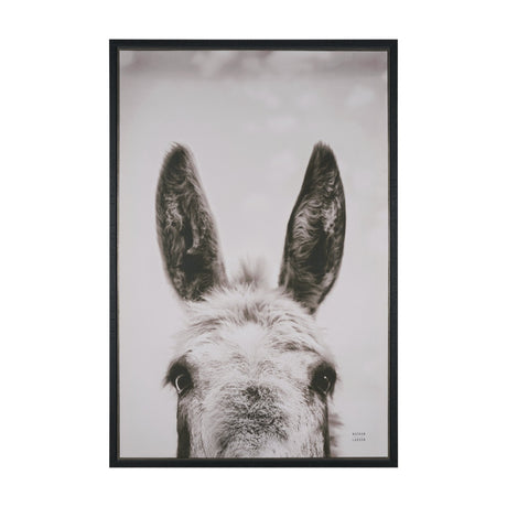 Downward Facing Donkey Sepia by Nathan Larson Textured Framed Canvas Photo Print by Mercana at Eve Furniture