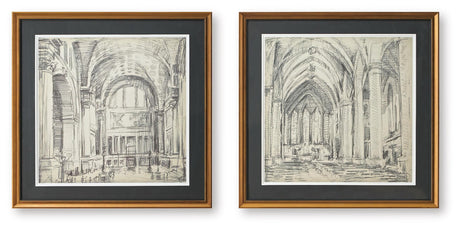 Downyard Black/Beige Wall Art, Set of 2 by Ashley at Eve Furniture