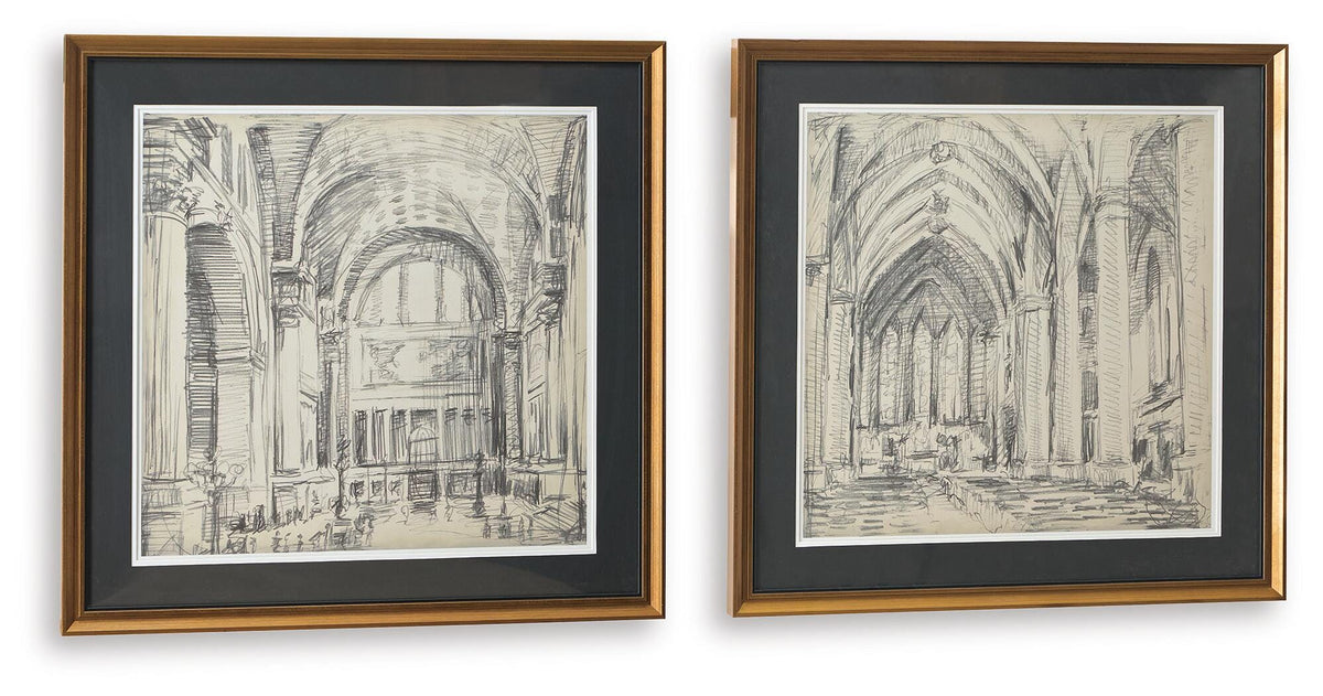 Downyard Black/Beige Wall Art, Set of 2 by Ashley at Eve Furniture