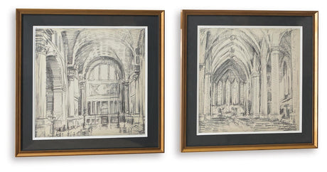 Downyard Black/Beige Wall Art, Set of 2 by Ashley at Eve Furniture