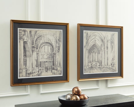 Downyard Black/Beige Wall Art, Set of 2 by Ashley at Eve Furniture