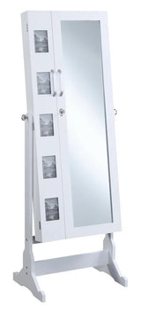Doyle White Jewelry Cheval Mirror with Picture Frames by Coaster at Eve Furniture