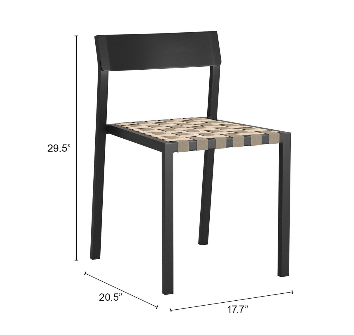 Draco Black Outdoor Dining Chair (Set of 2) by Zuomod at Eve Furniture