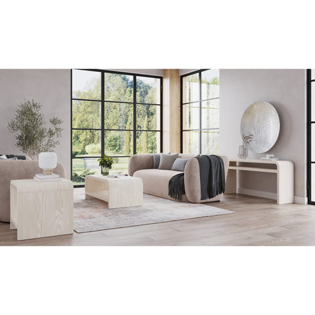 Drake Ash Wood Console Table in Sugar by Modus Furniture at Eve Furniture