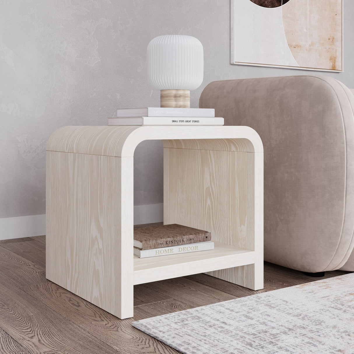 Drake Ash Wood Side Table in Sugar by Modus Furniture at Eve Furniture