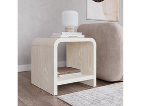 Drake Ash Wood Side Table in Sugar by Modus Furniture at Eve Furniture