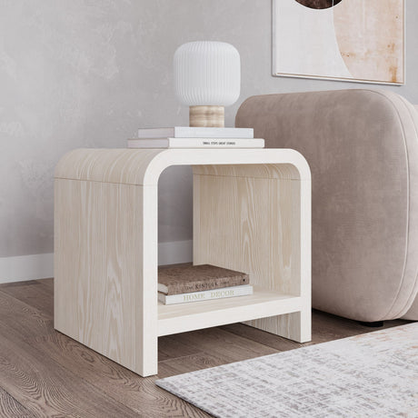 Drake Ash Wood Side Table in Sugar by Modus Furniture at Eve Furniture