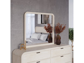 Drake Beveled Glass Wall or Dresser Mirror in Sugar by Modus Furniture at Eve Furniture