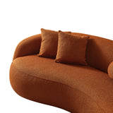 Drake Burnt Orange Japandi Style Curvy Boucle Sofa by Ashcroft Furniture at Eve Furniture