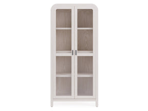 Drake Glass Door Wooden Bookcase in Sugar by Modus Furniture at Eve Furniture