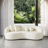 Drake Japandi Style Curvy Boucle Sofa by Ashcroft Imports at Eve Furniture