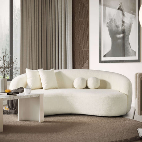 Drake Japandi Style Curvy Boucle Sofa by Ashcroft Imports at Eve Furniture
