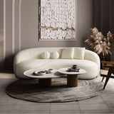 Drake Japandi Style Curvy Boucle Sofa by Ashcroft Imports at Eve Furniture