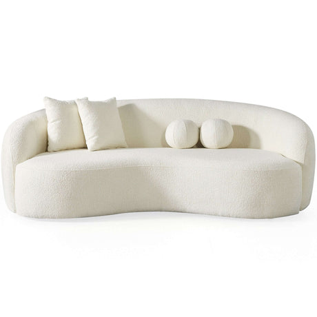 Drake Japandi Style Curvy Boucle Sofa by Ashcroft Imports at Eve Furniture
