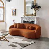 Drake Japandi Style Curvy Boucle Sofa Orange