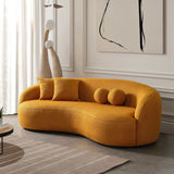 Drake Japandi Style Curvy Gold Boucle Sofa by Ashcroft Furniture at Eve Furniture
