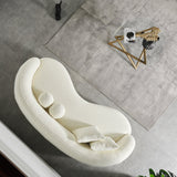 Drake Japandi Style Curvy Ivory Boucle Sofa by Ashcroft Furniture at Eve Furniture