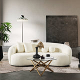 Drake Japandi Style Curvy Ivory Boucle Sofa by Ashcroft Furniture at Eve Furniture