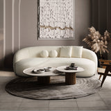 Drake Japandi Style Curvy Ivory Boucle Sofa by Ashcroft Furniture at Eve Furniture