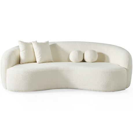 Drake Japandi Style Curvy Ivory Boucle Sofa by Ashcroft Furniture at Eve Furniture
