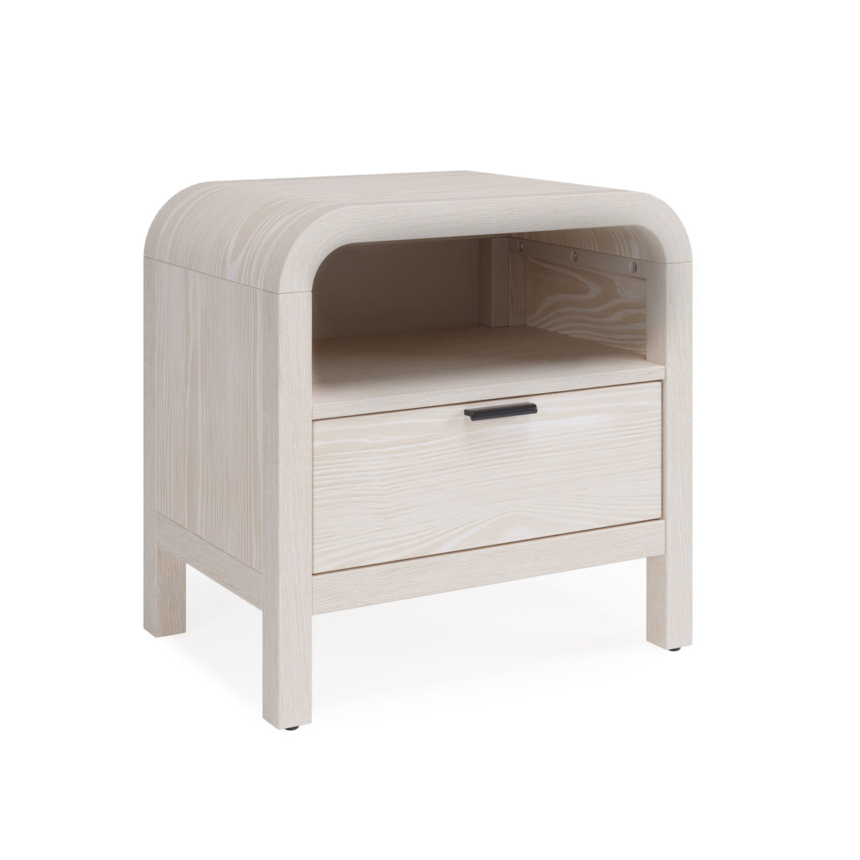 Drake One Drawer One Shelf USB-Charging Nightstand in Sugar by Modus Furniture at Eve Furniture