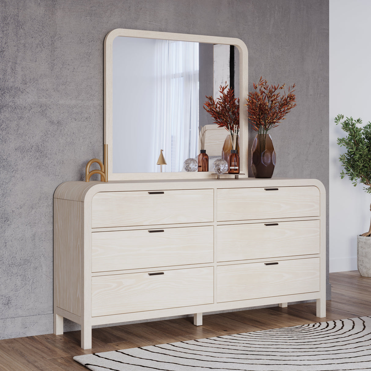 Drake Six Drawer Dresser in Sugar by Modus Furniture at Eve Furniture