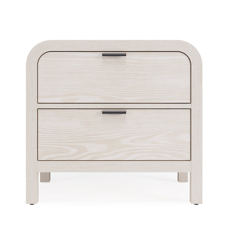 Drake Two Drawer USB-Charging Nightstand in Sugar by Modus Furniture at Eve Furniture