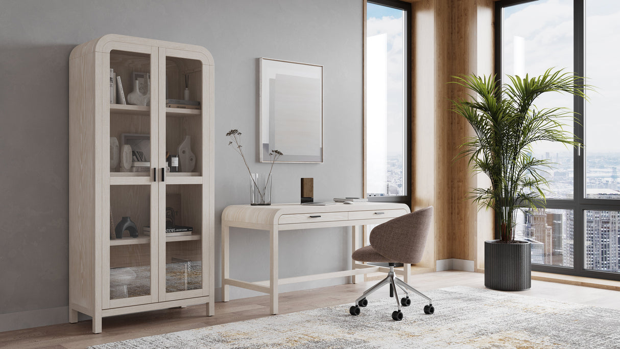 Drake Two Drawer Writing Desk in Sugar by Modus Furniture at Eve Furniture