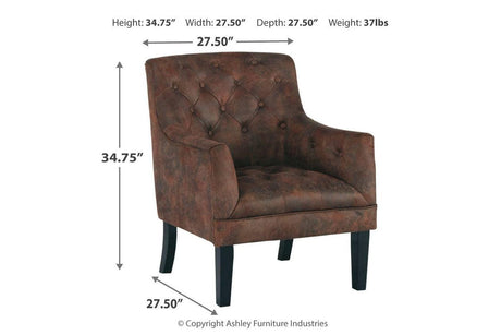 Drakelle Mahogany Accent Chair by Ashley at Eve Furniture
