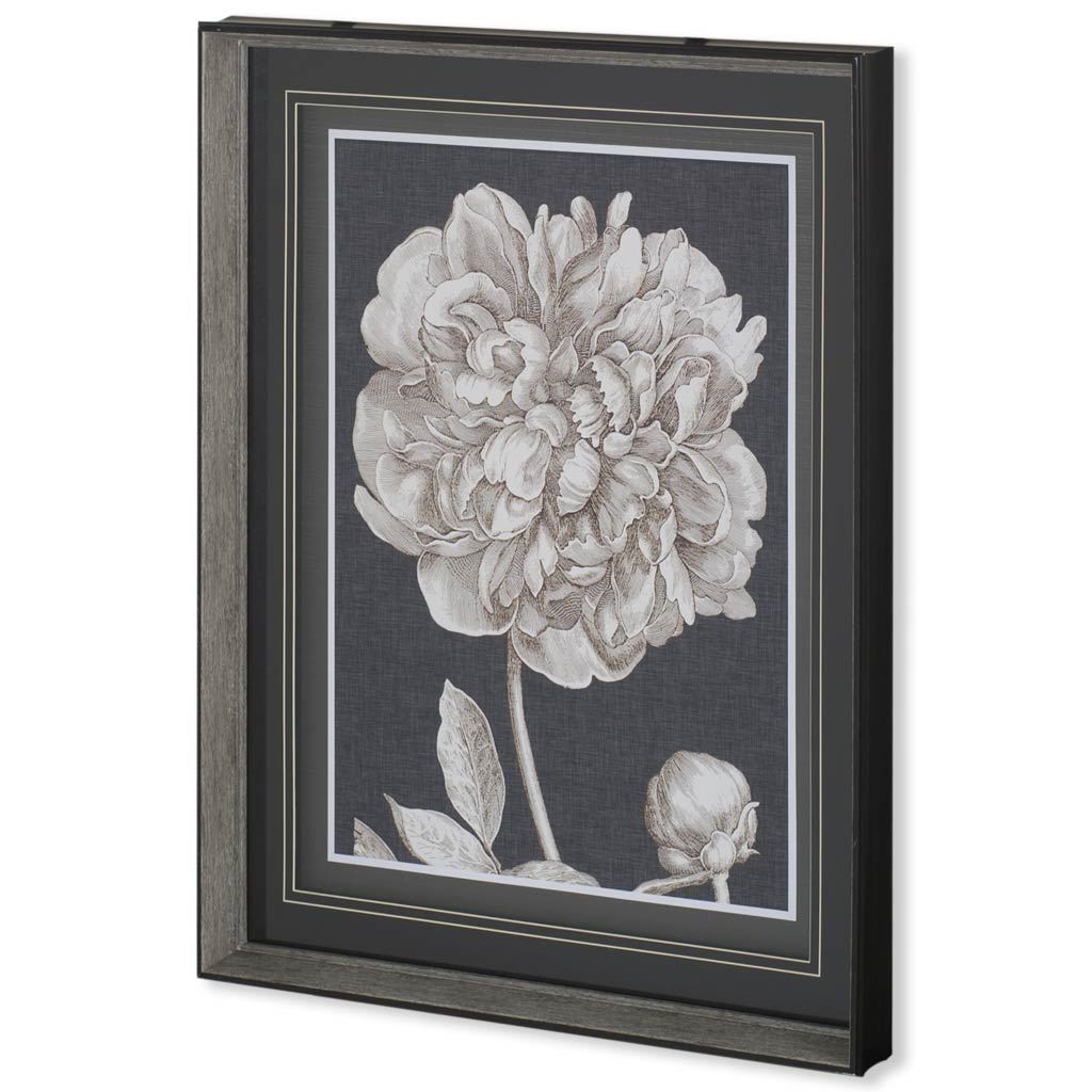 Dramatic Peony I by Vision Studio a Hand Embellished Textured Framed Art Print Matted under Glass by Mercana at Eve Furniture