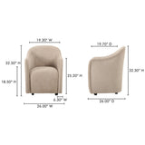 Drava Beige Rolling Dining Chair by MOES at Eve Furniture