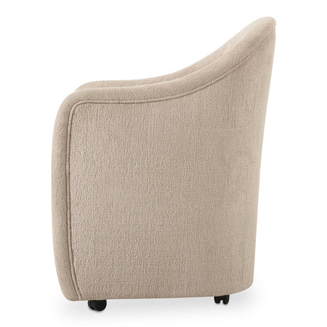 Drava Beige Rolling Dining Chair by MOES at Eve Furniture