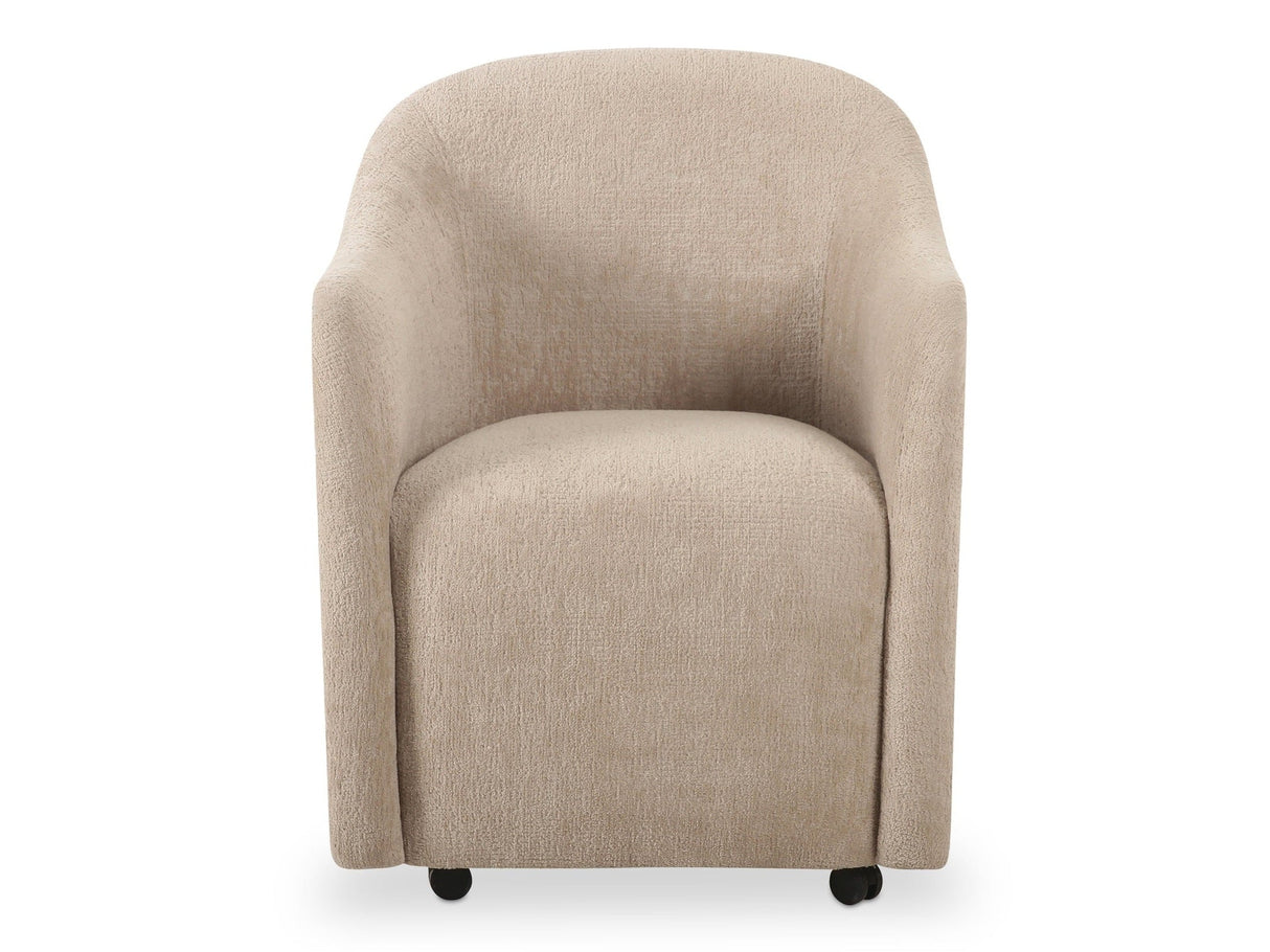 Drava Beige Rolling Dining Chair by MOES at Eve Furniture